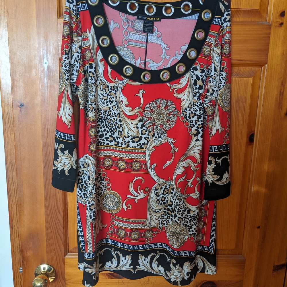 Animal print tunic, size XL, never worn